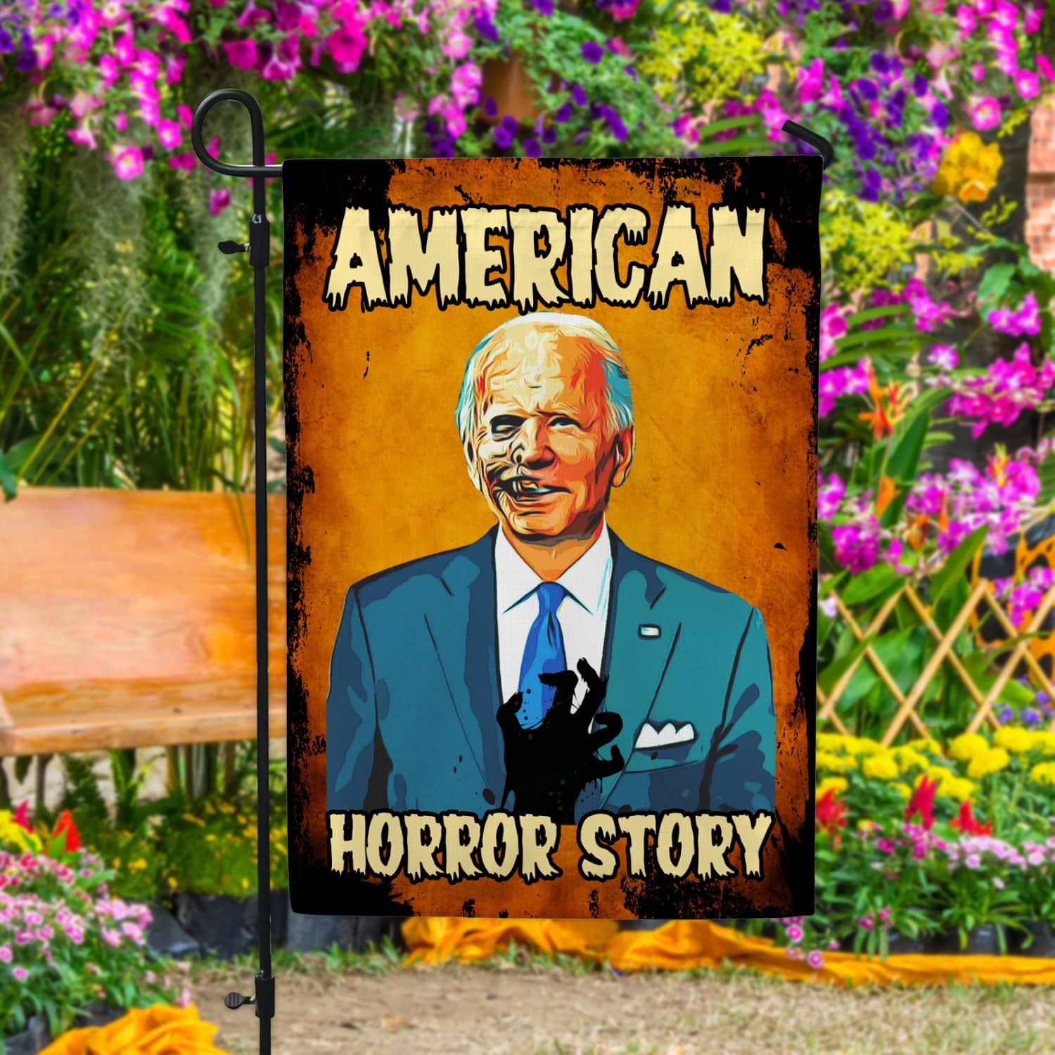2KT. American Horror Story Biden-30x40 Garden Flag Mockup 4