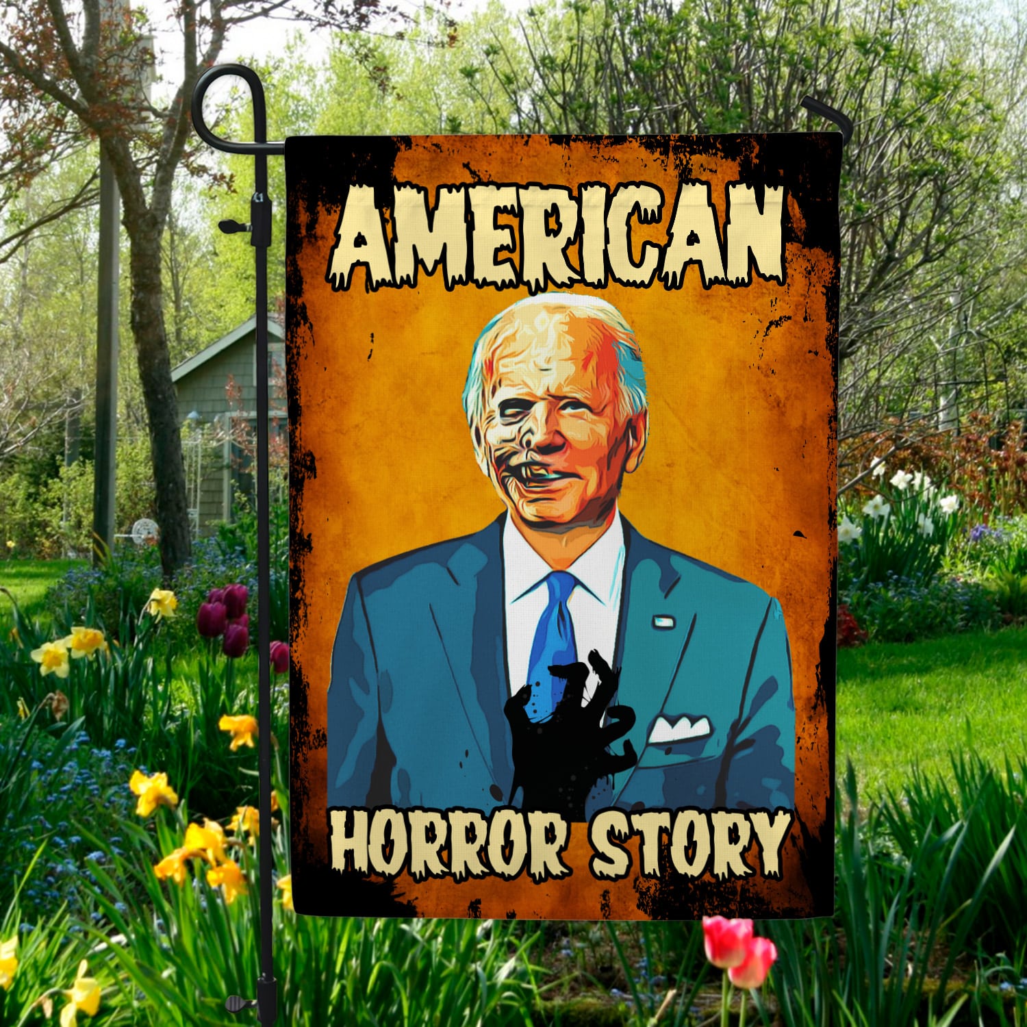 2KT. American Horror Story Biden-30x40 Garden Flag Mockup 5