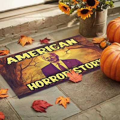 Alternative view of American Horror Story Joe Biden Zombie Halloween Entrance Doormat - Funny Horror Biden Halloween Welcome House Doormat