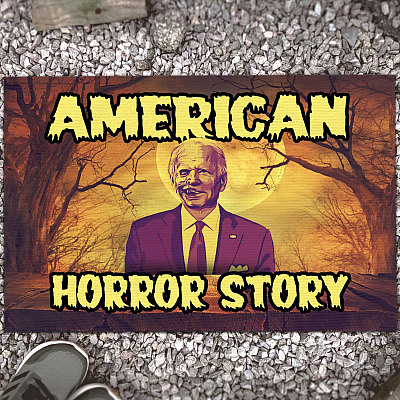 American Horror Story Joe Biden Zombie Halloween Entrance Doormat - Funny Horror Biden Halloween Welcome House Doormat