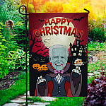Happy Christmas Halloween Jokes Pumpkin Boo Funny Joe Biden Garden Flag - House Flag