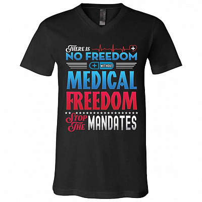 There Is No Freedom tshirt, Black, V-Neck T-Shirt