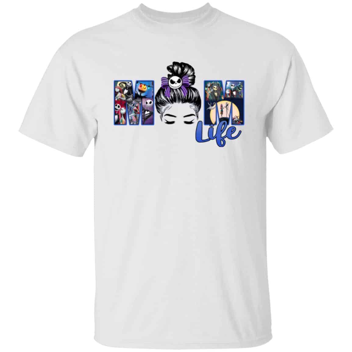 1. Mom life Skellington (3), White, Unisex T-Shirt