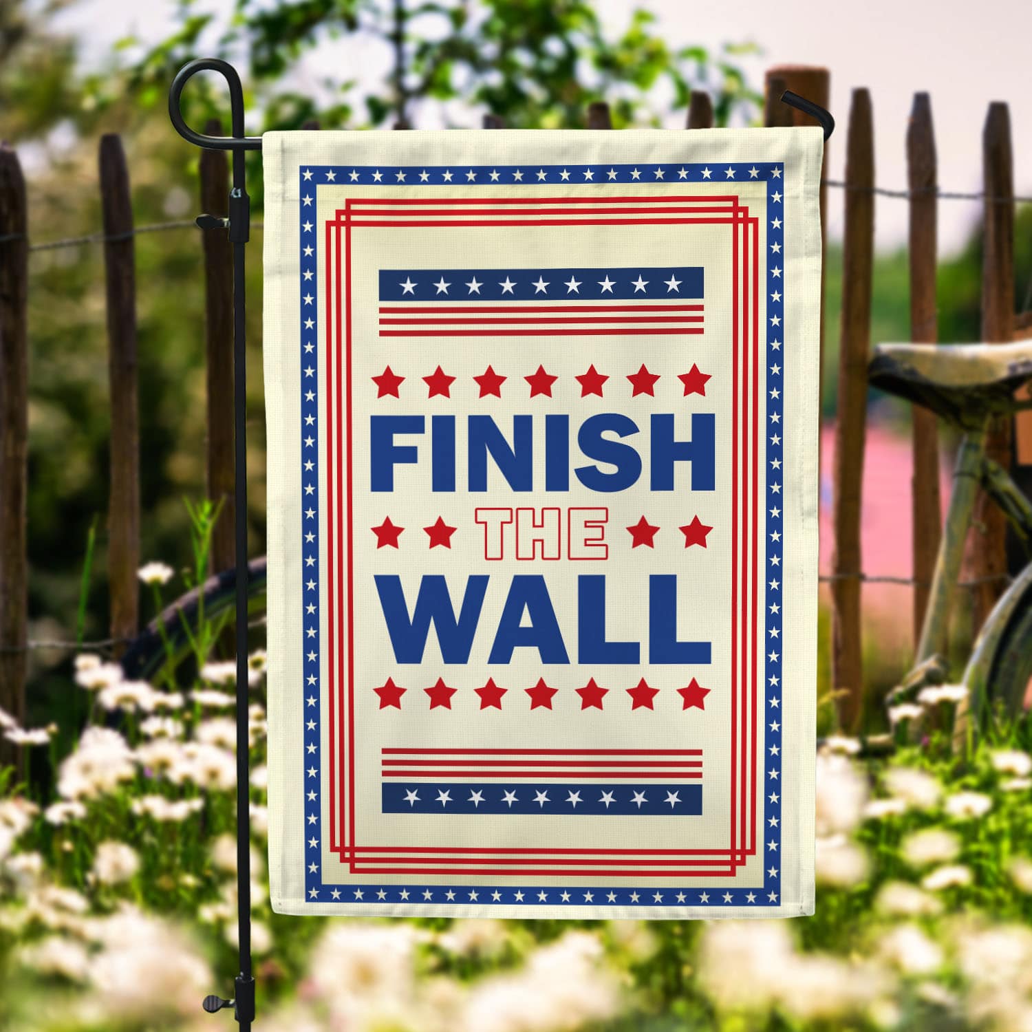 6BN. Finish the Wall 30x40 Garden Flag Mockup 6