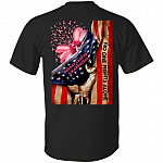 17 HG. Breast Cancer American Flag back tee, Black, Unisex T-Shirt
