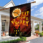 Eat Drink and Be Scary Happy Halloween Garden Flag - House Flag - Wall Flag