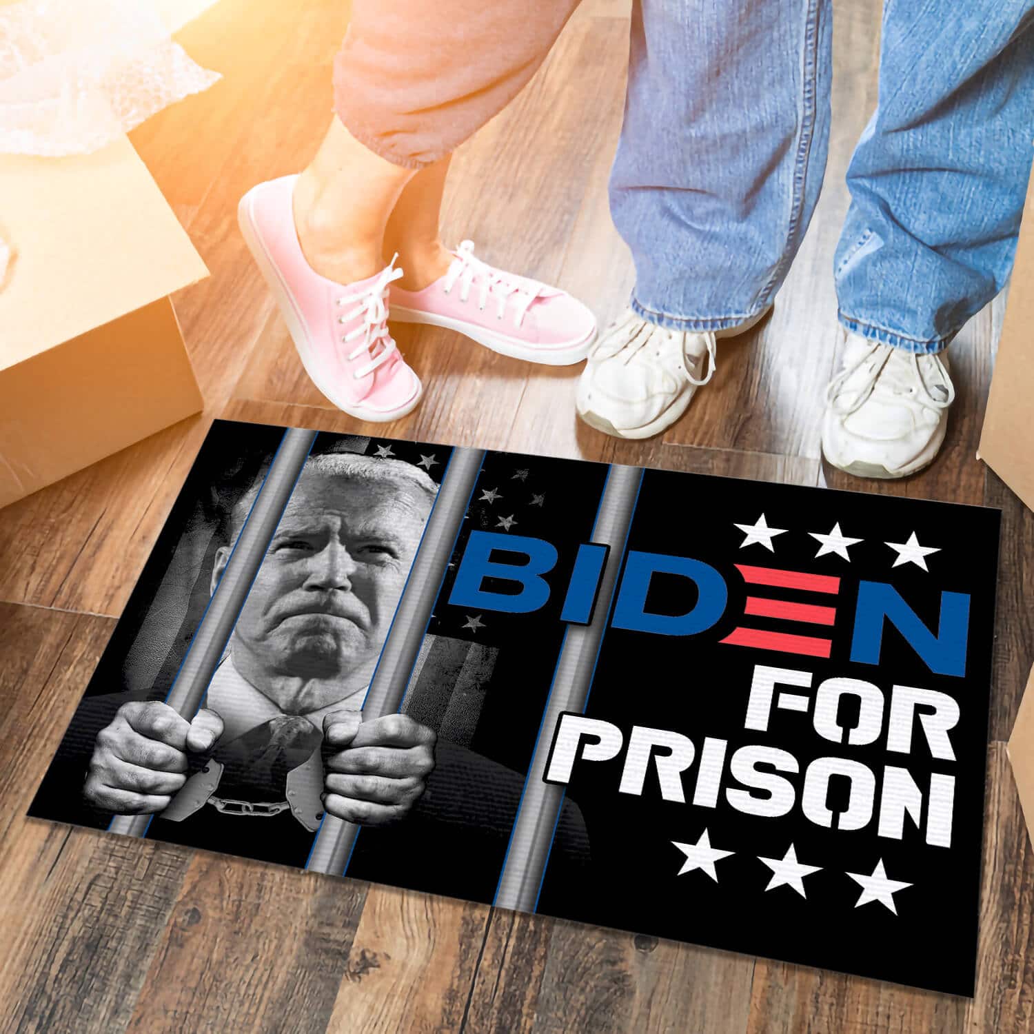 3TM. Biden For Prison Doormat Doormat mockup 6