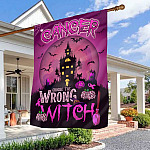 Cancer Chose the Wrong Witch Breast Cancer Awareness Garden Flag - House Flag - Wall Flag