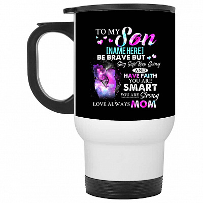 14 oz. White Travel Mug