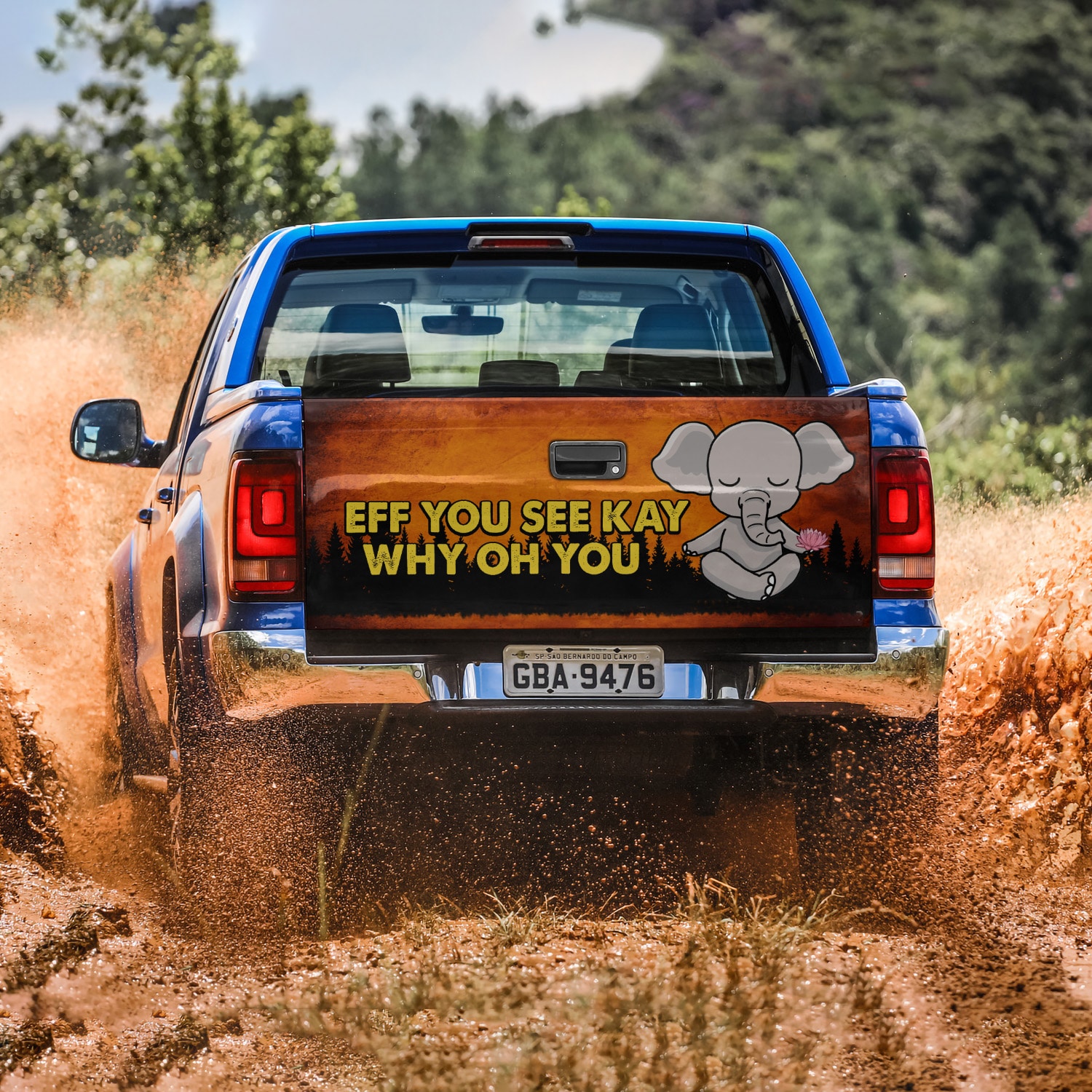 1. Eff You See Kay - Elephantl Tailgate Wrap Mockup 3