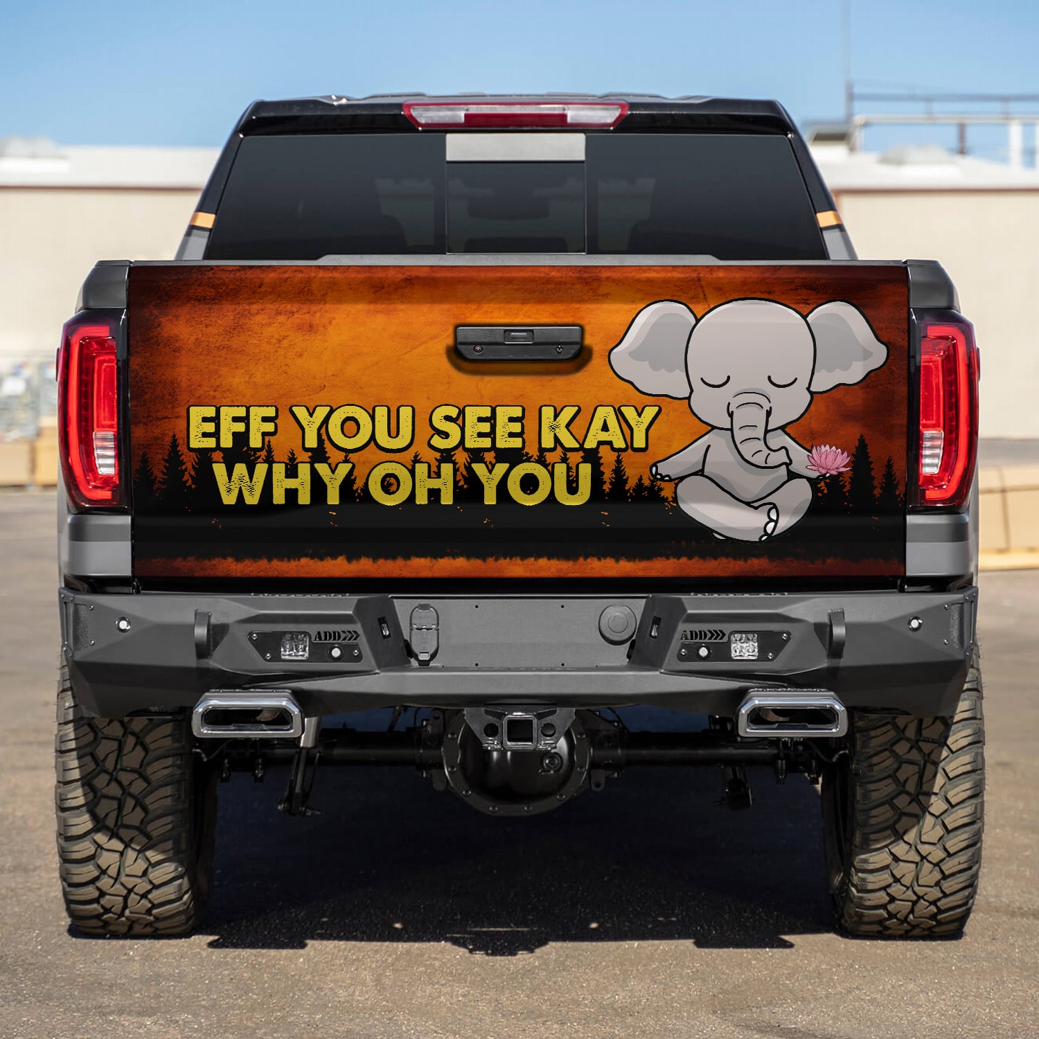 1. Eff You See Kay - Elephantl Tailgate Wrap Mockup 5