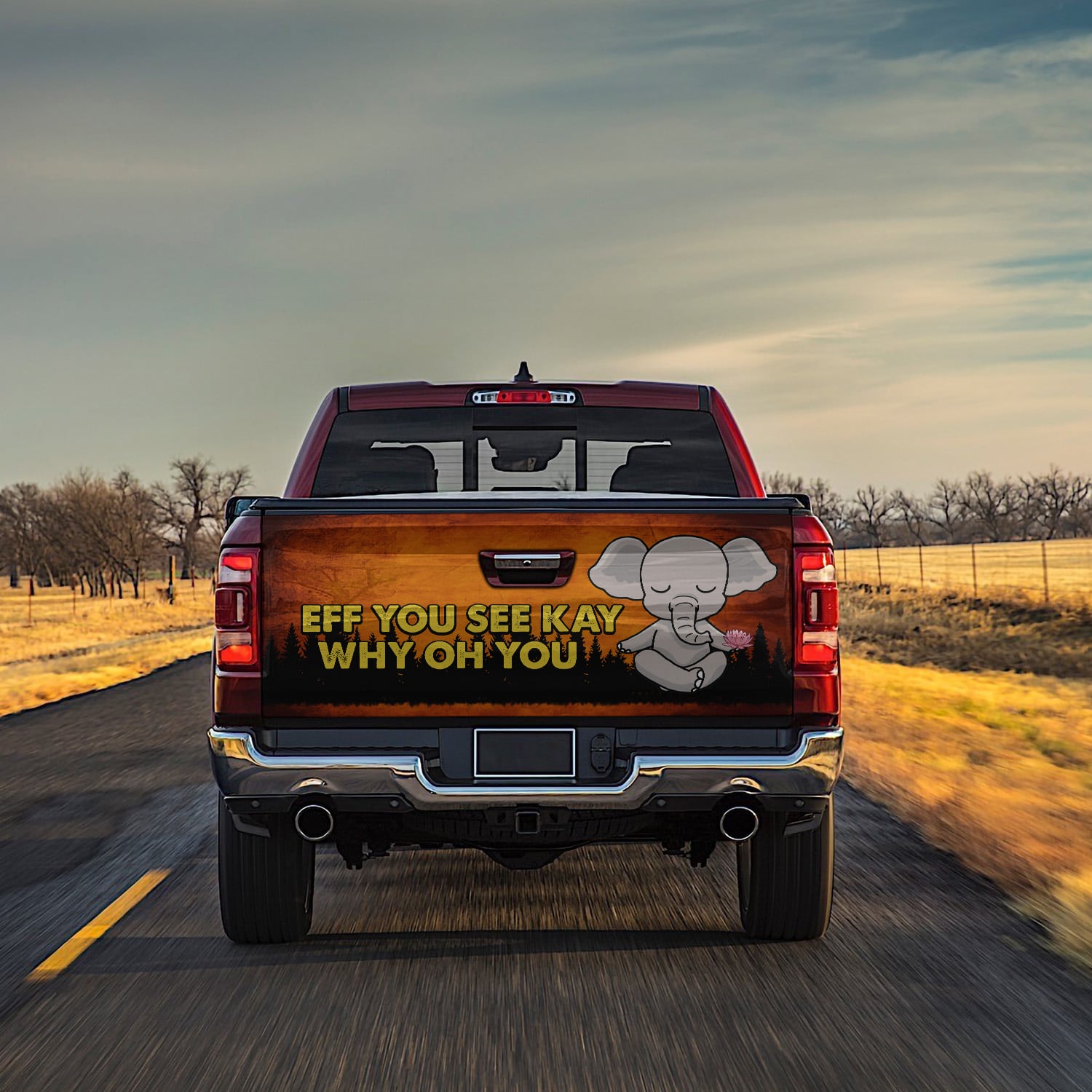 1. Eff You See Kay - Elephantl Tailgate Wrap Mockup 13