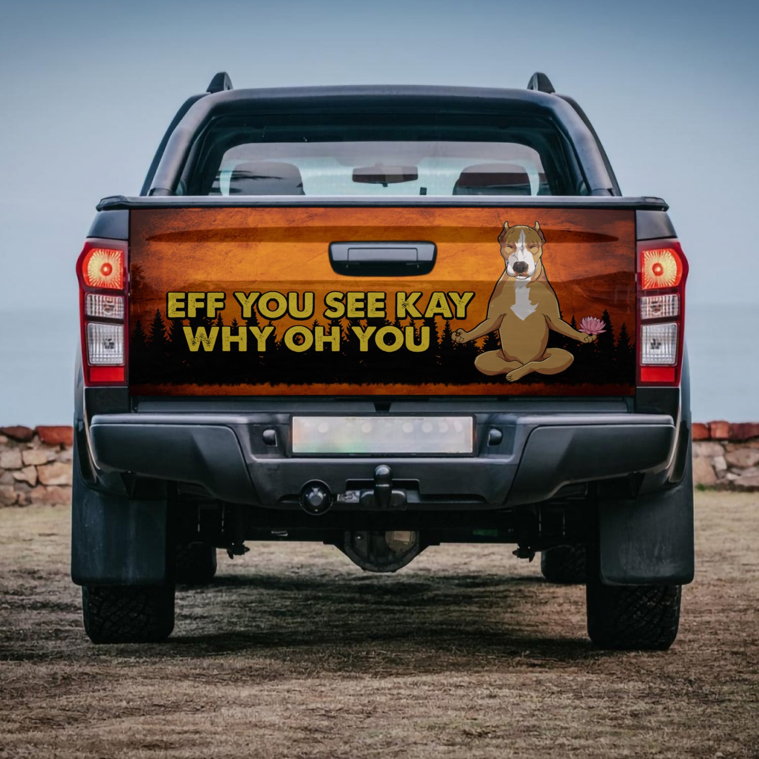 1. Eff You See Kay - Pitbull Tailgate Wrap Mockup 4