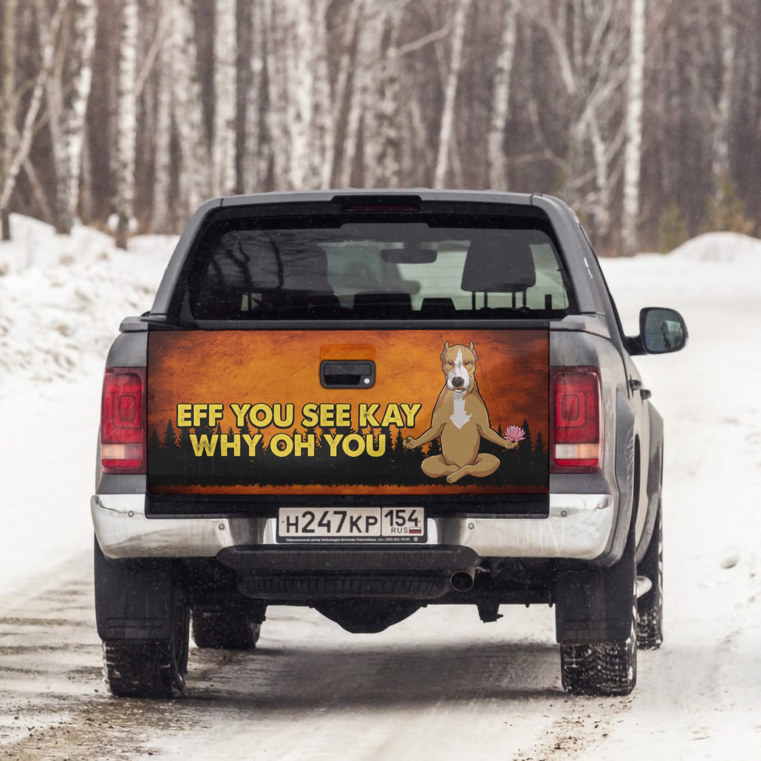 1. Eff You See Kay - Pitbull Tailgate Wrap Mockup 6