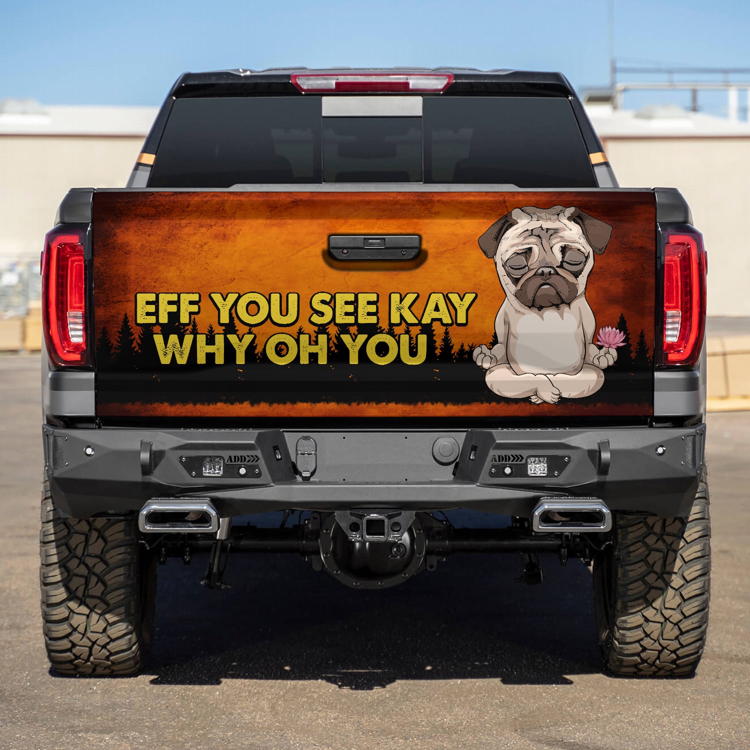 1. Eff You See Kay - Pug Tailgate Wrap Mockup 5