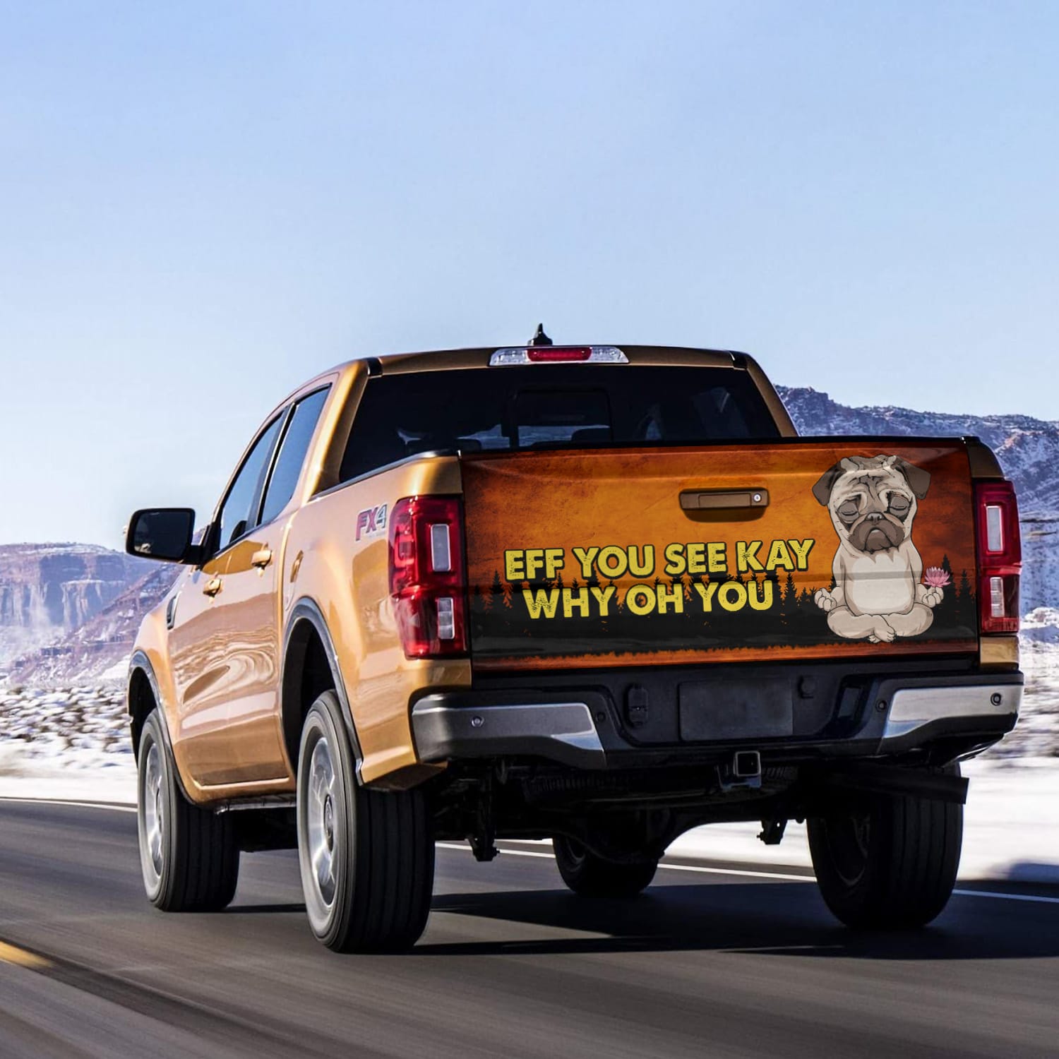 1. Eff You See Kay - Pug Tailgate Wrap Mockup 14