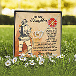 Firefighter Dad To My Daughter I Want You To Believe Deep In Your Heart Interlocking Hearts Pendant Necklace