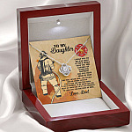 Firefighter Dad To My Daughter I Want You To Believe Deep In Your Heart Love Knot Necklace