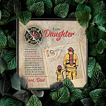 Firefighter To My Daughter I Want You To Believe Deep In Your Heart Interlocking Hearts Pendant Necklace