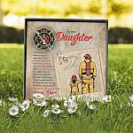 Firefighter To My Daughter I Want You To Believe Deep In Your Heart Interlocking Hearts Pendant Necklace
