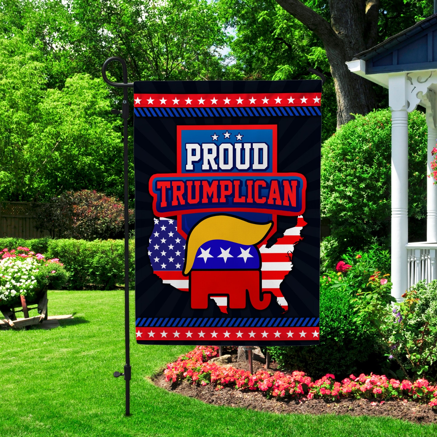 5KT. Proud Trumplican FLAG-Size 30x40 Garden Flag Mockup 2