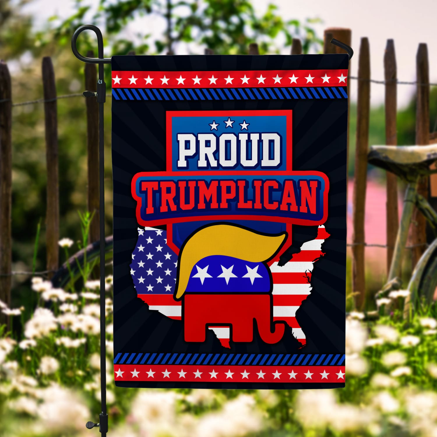 5KT. Proud Trumplican FLAG-Size 30x40 Garden Flag Mockup 6