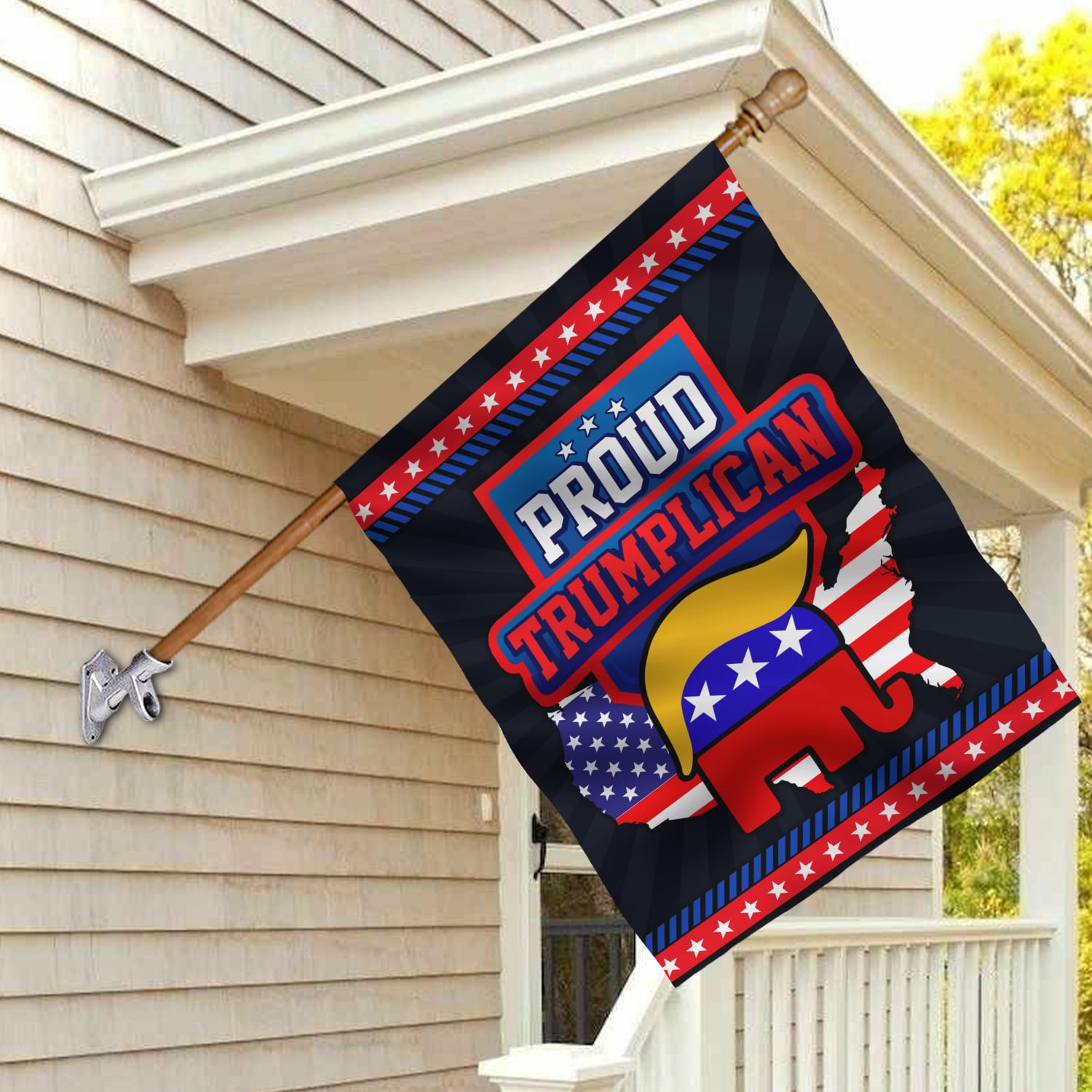 5KT. Proud Trumplican FLAG-Size 30x40 House Flag Mockup 2