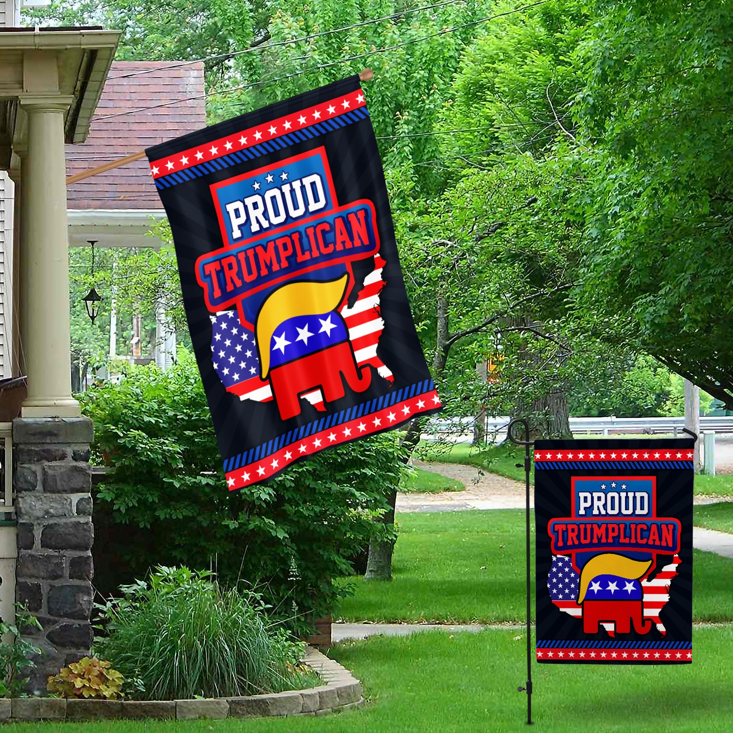 5KT. Proud Trumplican FLAG-Size 30x40 Garden & House Mockup 1