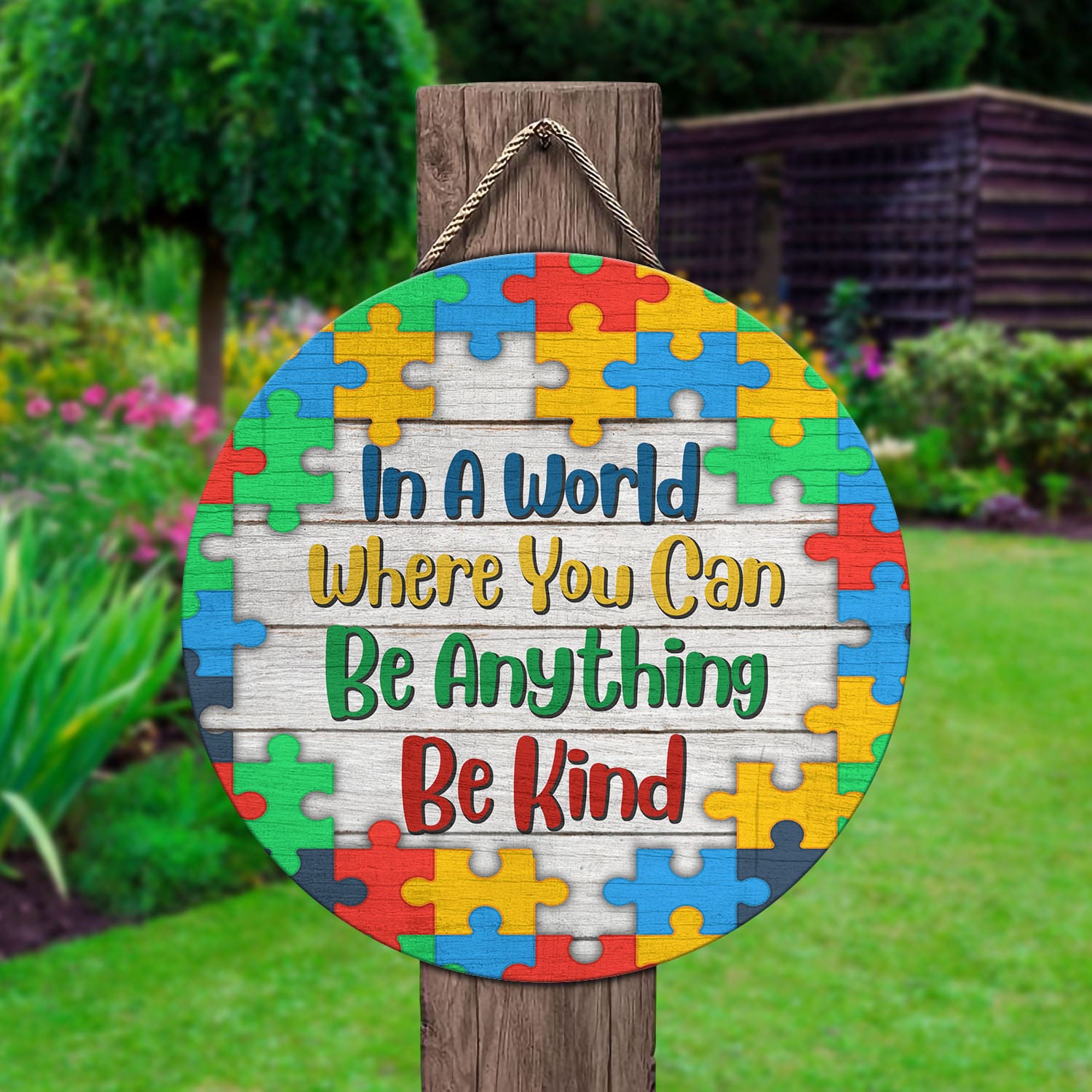 36 HG. Be Kind Autism Door Sign(5) Door Sign Mockup 2