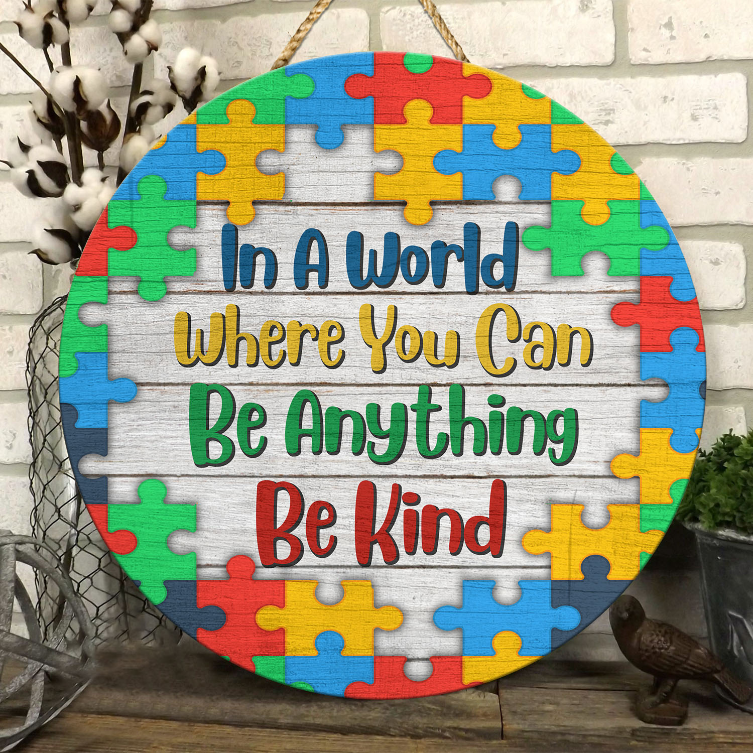 36 HG. Be Kind Autism Door Sign(5) Door Sign Mockup 6