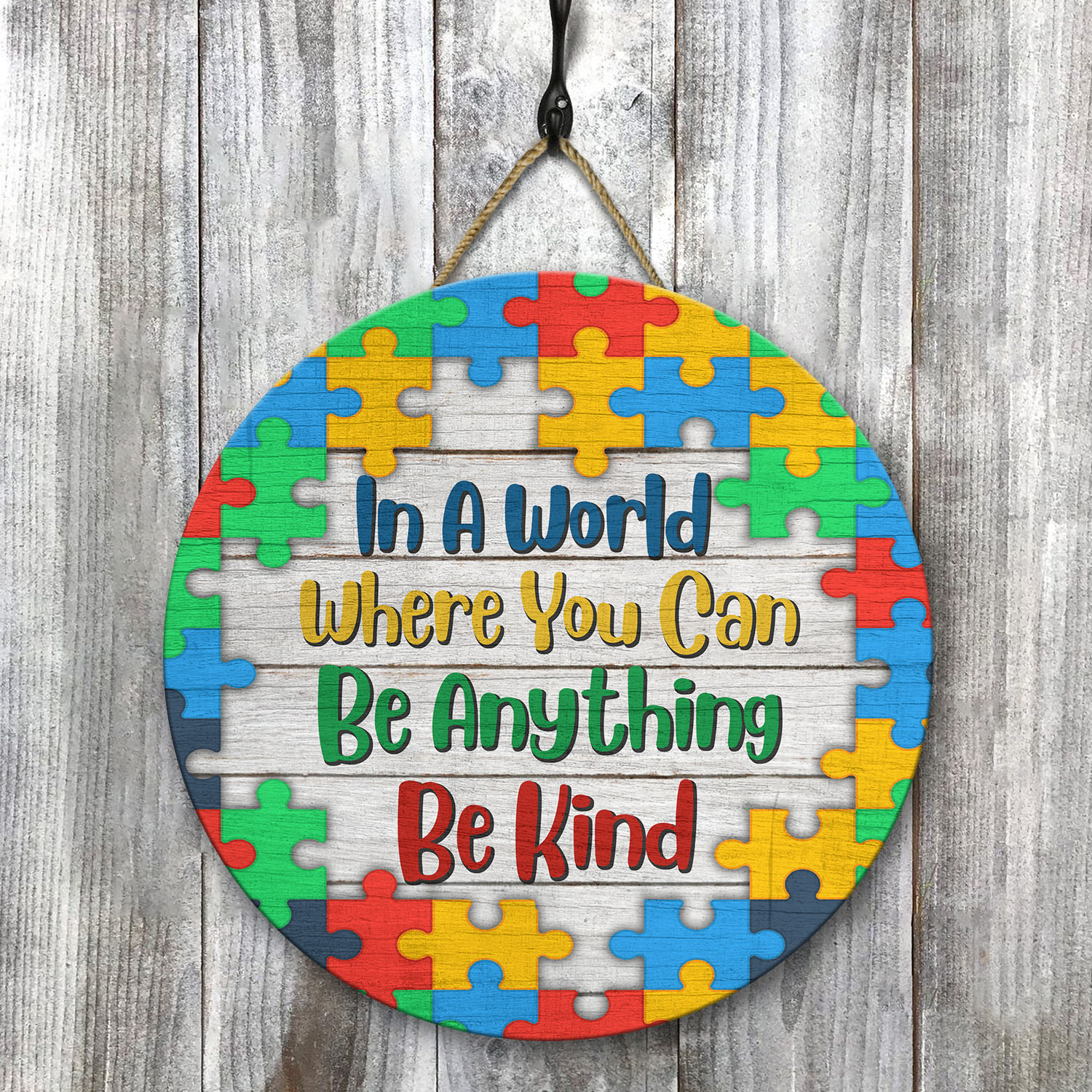 36 HG. Be Kind Autism Door Sign(5) Door Sign Mockup 8
