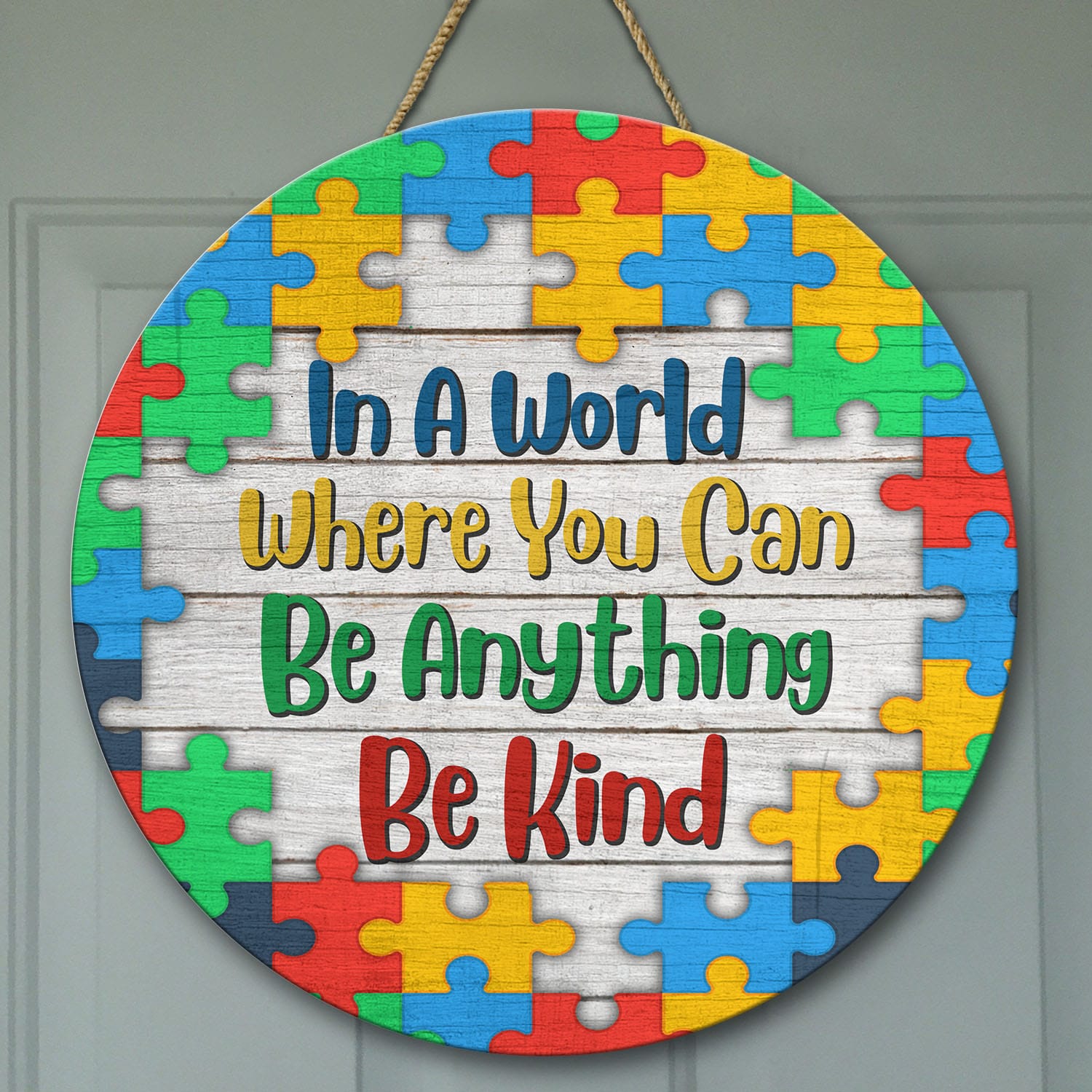 36 HG. Be Kind Autism Door Sign(5) Door Sign Mockup 9