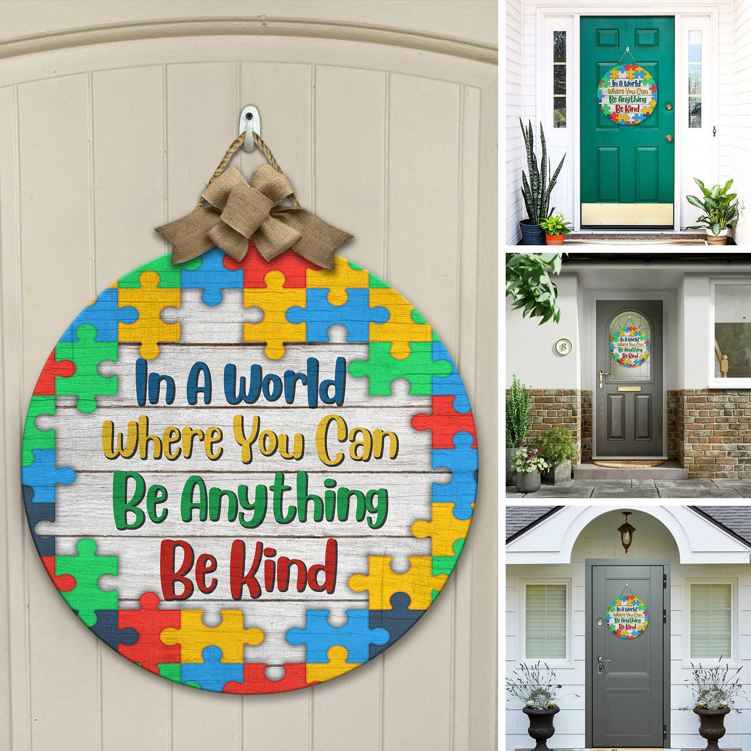 36 HG. Be Kind Autism Door Sign(5) Door Sign Mockup 12