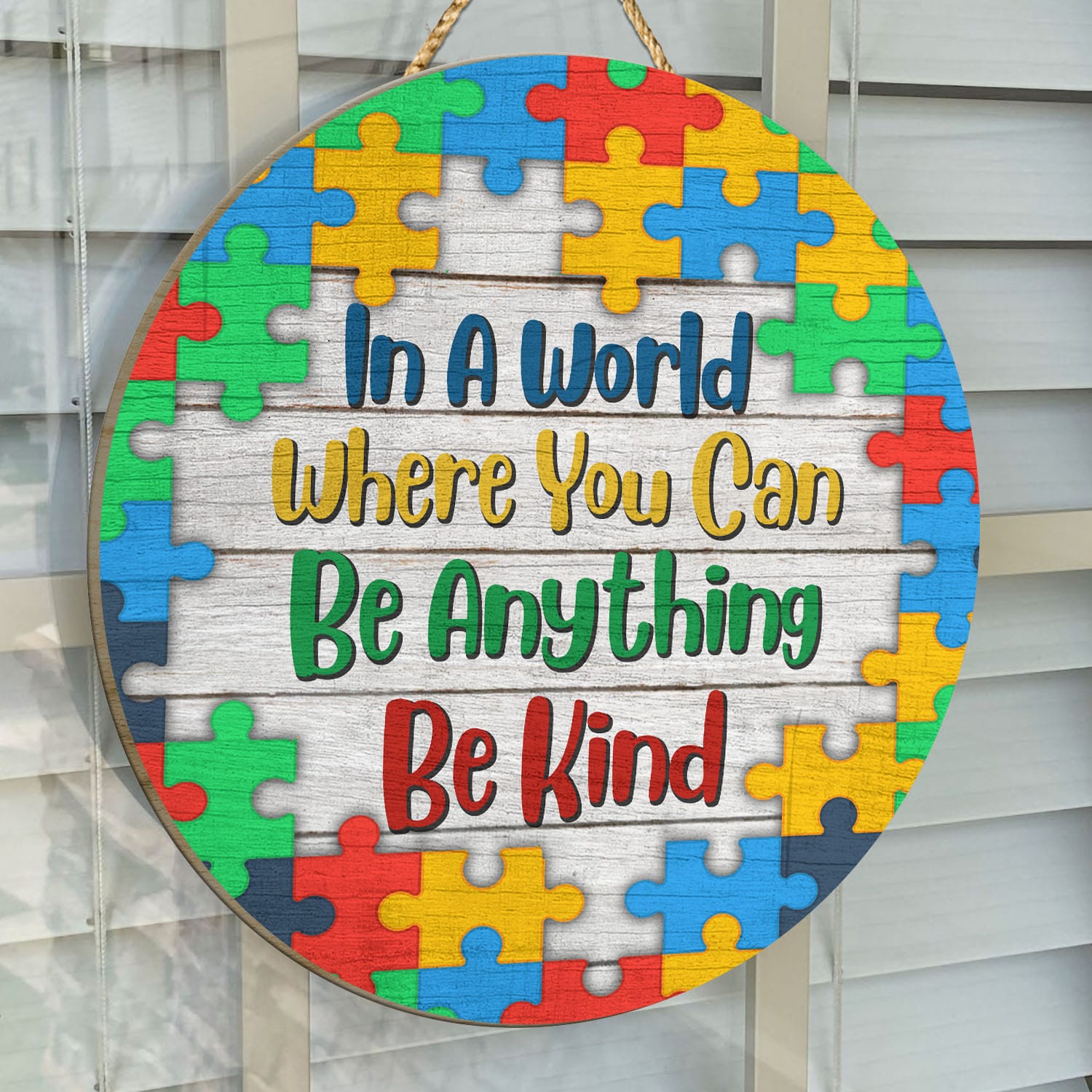 36 HG. Be Kind Autism Door Sign(5) Door Sign Mockup 14
