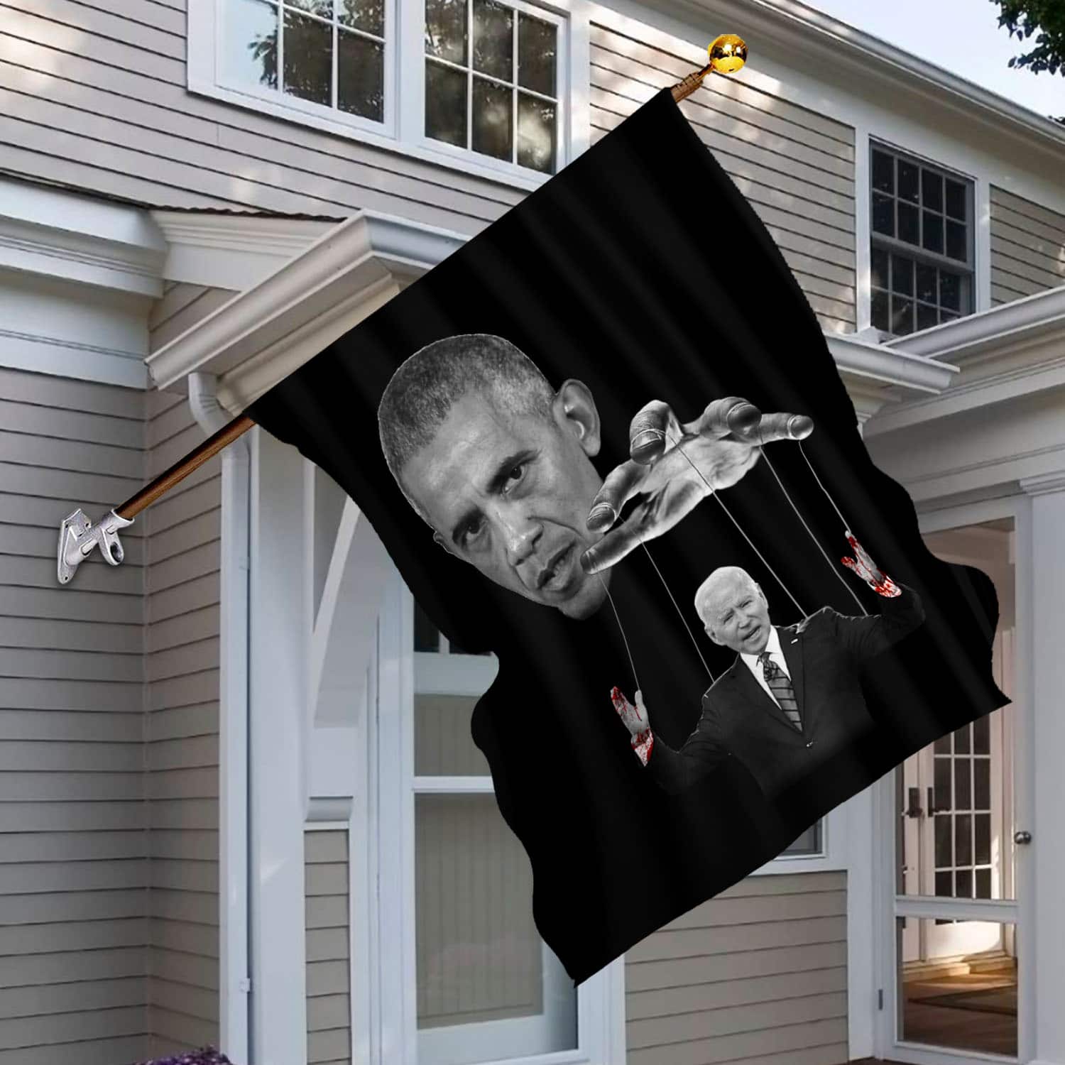 1O. Obama Biden Blood Hands-30x40 House Flag Mockup 6