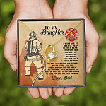 Firefighter Dad To My Daughter I Want You To Believe Deep In Your Heart Forever Love Heart Pendant Necklace