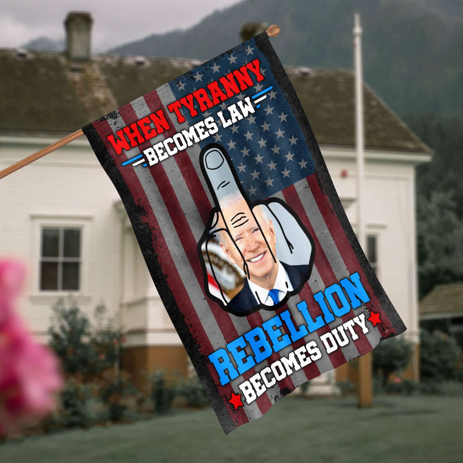 30x40 side1 House Flag Mockup 4