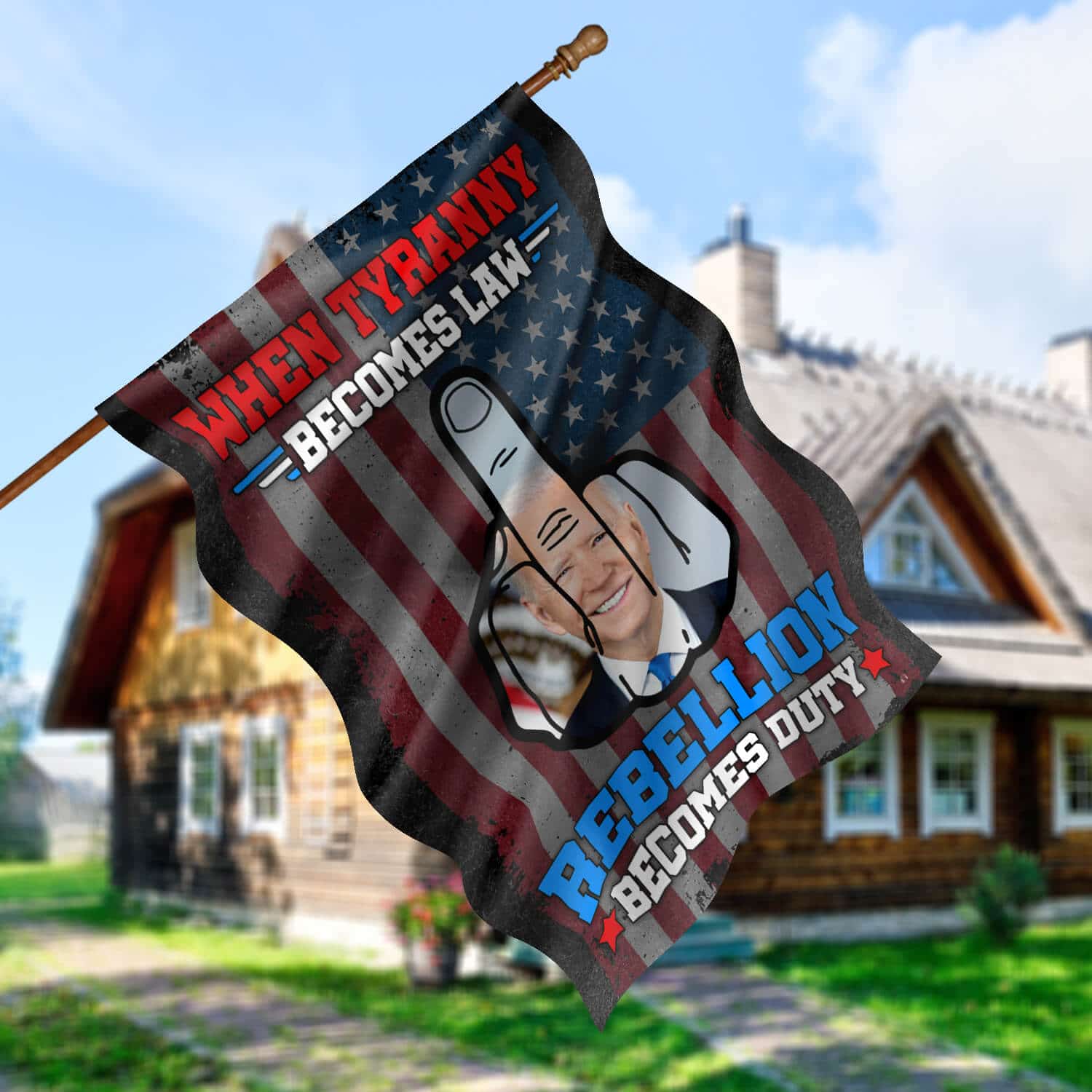 30x40 side1 House Flag Mockup 5