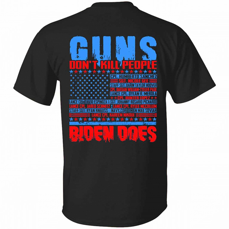 1VT. UU TIEN Gun Don't Kill People Biden, Black, Unisex T-Shirt