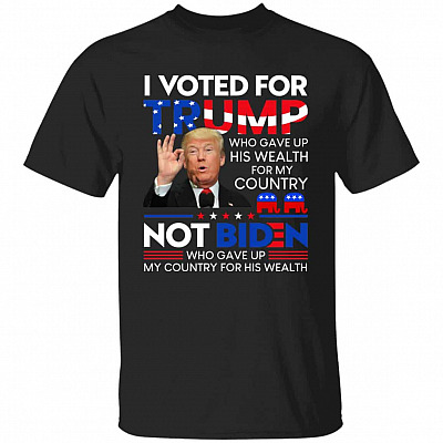 I Voted For Trump Tshirt, Black, Unisex T-Shirt