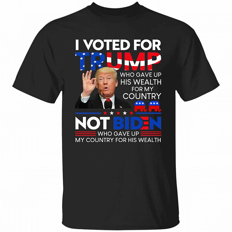 I Voted For Trump Tshirt, Black, Unisex T-Shirt