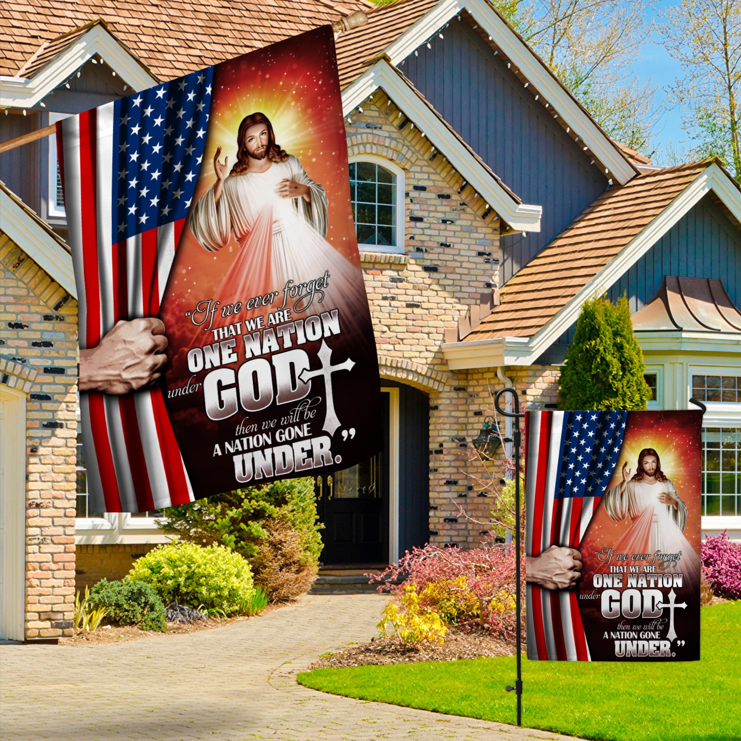 1KNG. God under 30x40 s1 Garden & House Mockup 3