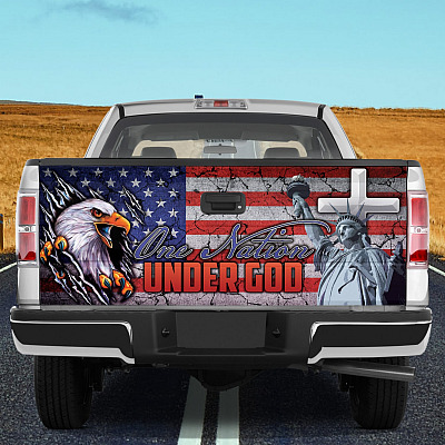 One Nation Under God Truck Tailgate Decal Sticker Wrap - Vinyl Graphic Decal Bumper Sticker