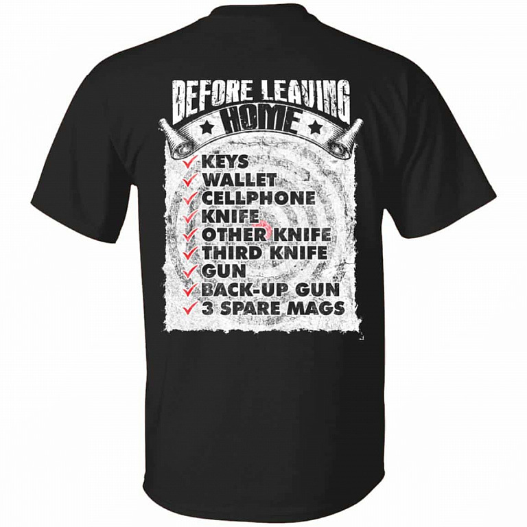 3VT. Gun Before Leaving Home, Black, Unisex T-Shirt