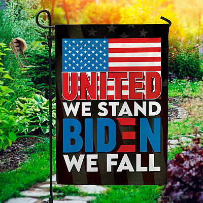 United We Stand Biden We Fall Decorative Garden Flag - Biden Is Not My President House Flag - Anti Joe Biden Wall Flag