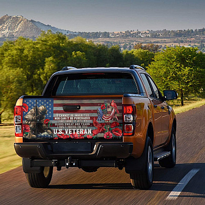 Alternative view of Proud US Veteran American Flag Truck Tailgate Decal Sticker Wrap - Vinyl Graphic Decal Bumper Sticker