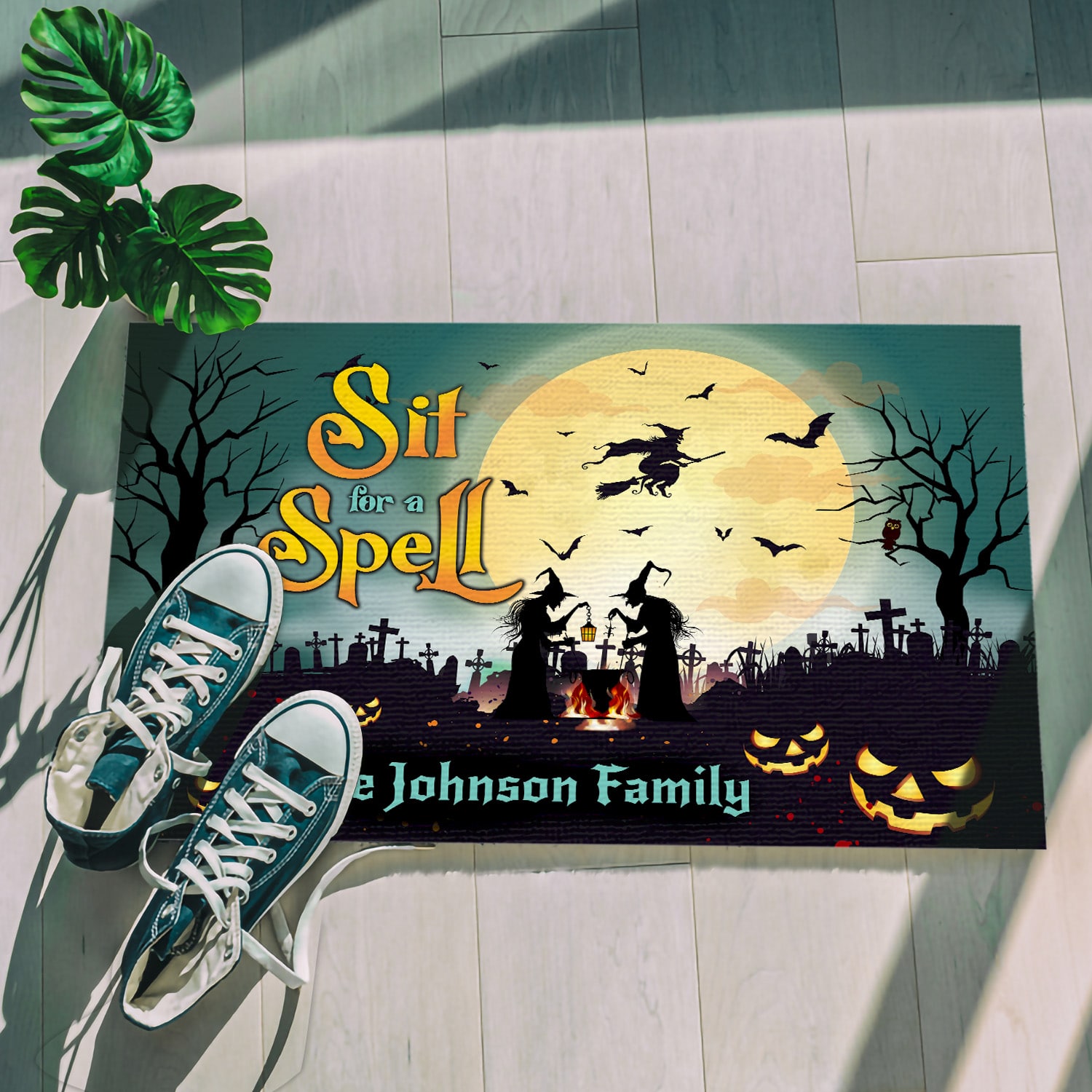 7KNG. Sit Spell - sample design Doormat mockup 5
