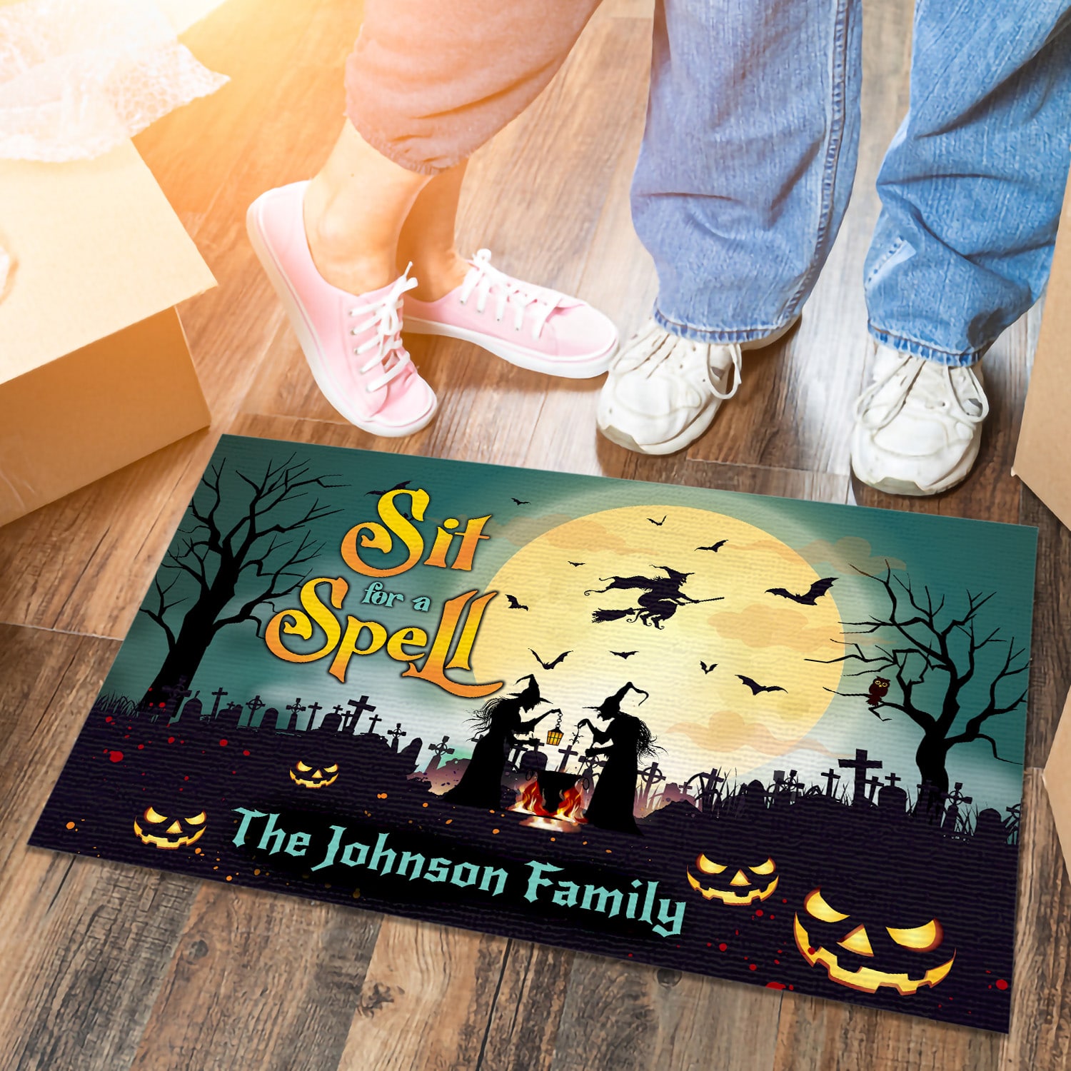 7KNG. Sit Spell - sample design Doormat mockup 6