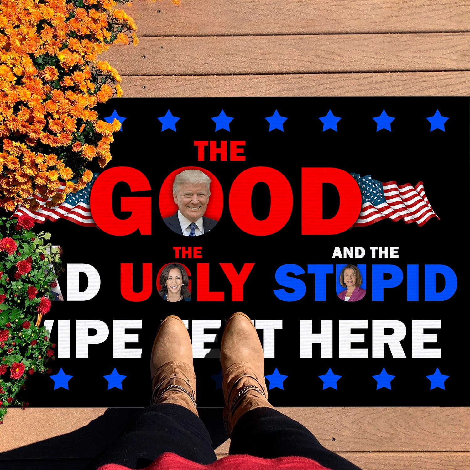 3KT. The Good The Bad The Ugly Stupid Doormat Doormat mockup 7