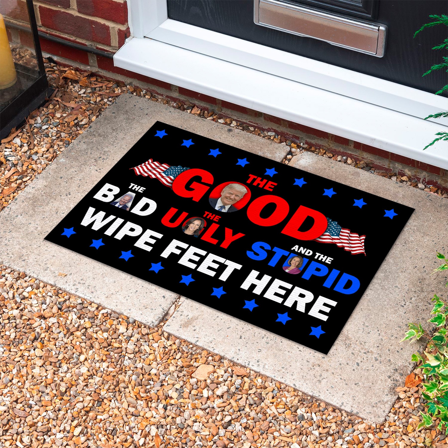 3KT. The Good The Bad The Ugly Stupid Doormat Doormat mockup 10